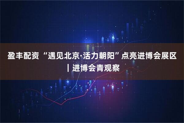 盈丰配资 “遇见北京·活力朝阳”点亮进博会展区｜进博会青观察